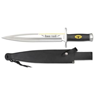 Cuchillo de Caza Albainox Ranch Texas 32668 con hoja de acero 3Cr13Mov de 30,5 cm y empuñadura de estamina Negra de 13,5 cm.
