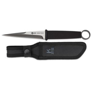 Cuchillo K-25 Botero 32693 con hoja de acero 3Cr13Mov de 12 cm y empuñadura de Goma/Negro de 12,7 cm.