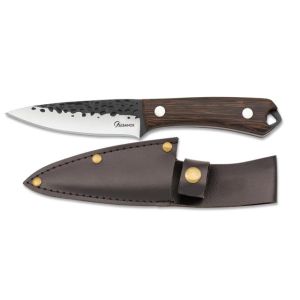 Cuchillo Caza Albainox 32707 con hoja de acero 3Cr13Mov de 10,5 cm y empuñadura de Madera Wengue de 10,2 cm.