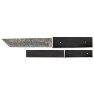 Cuchillo Caza Albainox 32765 con hoja de acero Damasco 67 capas de 14 cm y empuñadura de Ébano de 12 cm.