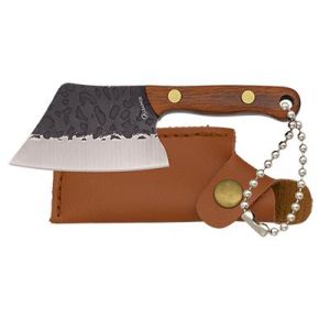Cuchillo de Caza Llavero Albainox 32769 con hoja de acero 3Cr13Mov de 4,1 cm y empuñadura de Madera de 4 cm.