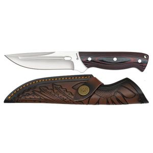 Cuchillo de Caza Albainox 32770 con hoja de acero 3Cr13Mov de 12,5 cm y empuñadura de Micarta de 11,5 cm.