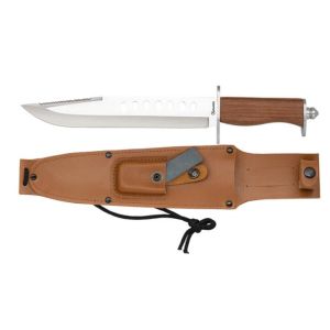 Cuchillo de Caza Albainox 32791 con hoja de acero 3Cr13Mov de 25 cm y empuñadura de Madera de 12,5 cm.