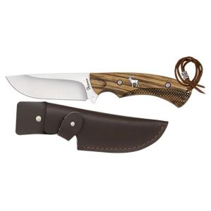 Cuchillo de Caza Albainox Ciervo 32798 con hoja de acero 3Cr13Mov de 10,5 cm y empuñadura de Zebra de 12,8 cm.