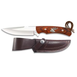 Cuchillo Albainox Ciervo 32817 con hoja de acero 3Cr13Mov de 12,3 cm y empuñadura de estamina Decorada CNC de 12,5 cm.