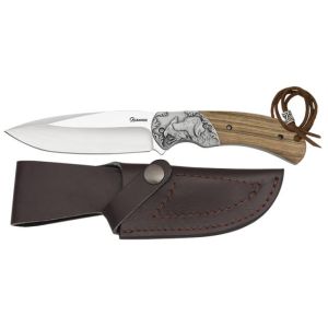 Cuchillo de Caza Albainox Caza 32818 con hoja de acero 3Cr13Mov de 12 cm y empuñadura de Zebra de 12 cm.