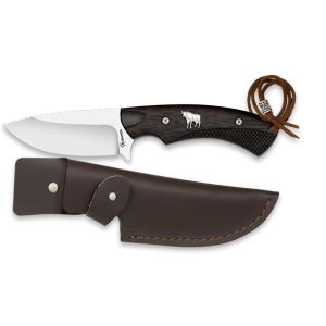 Cuchillo de Caza Albainox Toro 32824 con hoja de acero 3Cr13Mov de 9,5 cm y empuñadura de Madera Wengue / CNC de 12,8 cm.