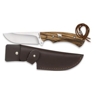 Cuchillo Caza Albainox Toro 32825 con hoja de acero 3Cr13Mov de 10,5 cm y empuñadura de Zebra / Decorado CNC de 12,8 cm.