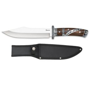 Cuchillo Caza Albainox 32845 con hoja de acero 3Cr13Mov de 18,9 cm y empuñadura de estamina / acero de 13,5 cm.