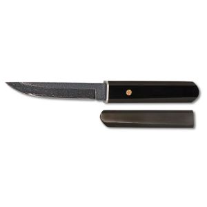 Cuchillo Albainox Damasco Envejecido 32858 con hoja de acero Damasco envejecido 72 capas de 11 cm y empuñadura de Madera Ebano con mosaico de 11 cm.