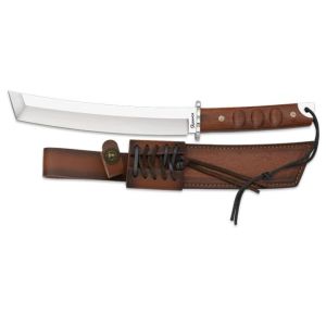 Cuchillo Caza Albainox Wakisazhi 32865 con hoja de acero 5Cr15Mov de 21,3 cm y empuñadura de Madera de 13,5 cm.