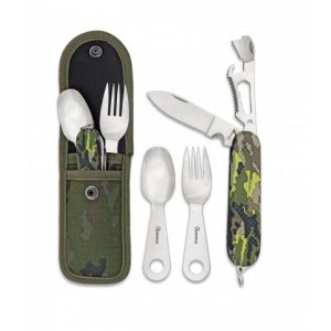 Set Cubiertos Camping Multicam Verde 33044 Albainox.