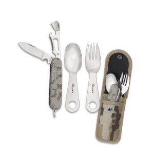 Navaja Multifunción Albainox Set Cubiertos Camping 33045 con hoja de acero de 0 cm y empuñadura de 0 cm.