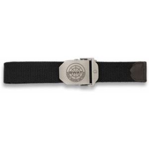 Cinturón negro hebilla metalica SWAT