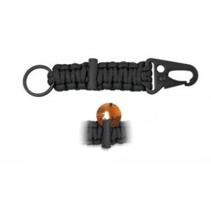Mini mosquetón con paracord negro