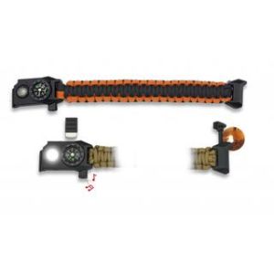 Brazalete paracord/ brujula/silbato/LED