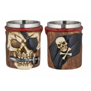 Vaso Chupito Resina Calavera Pirata 39483 Tole10.