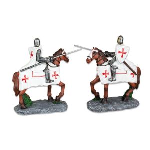 Tole 10 Caballo Marrón Templario Blanco Lanza 39549.