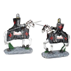 Tole 10 Caballo Blanco Templario Negro Lanza 39548.