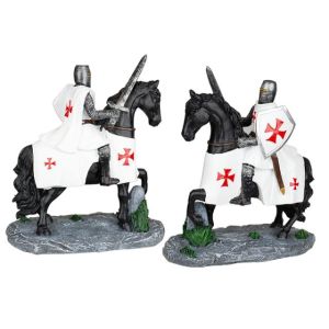 Tole 10 Caballo Negro Templario Blanco-espada 39573.