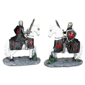 Tole 10 Caballo Blanco Templario Negro-espada 39575.