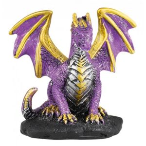 Tole 10 Dragón Alas Resina Morado 7,7 cm 39586.
