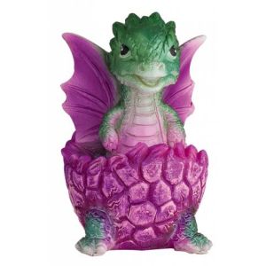 Tole 10 Dragón Bebé Huevo Resina Rosa 8 cm 39592.