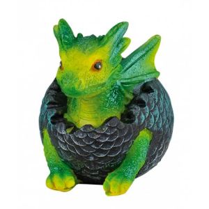 Tole 10 Dragón Huevo Resina Verde 6,5 cm 39595.