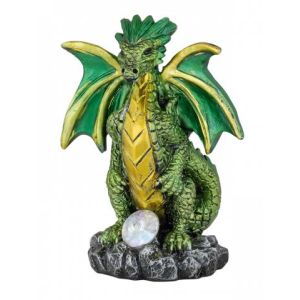 Tole 10 Dragón Resina Verde con Cristal 39602.