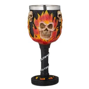 Copa Resina Ornamento Skull And Flames 39615 Tole10.