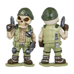 Figura Resina Tole10. Army Skull 2 Guns 39900.