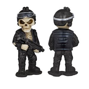 Figura Resina Tole10. Army Skull Negro 39901.