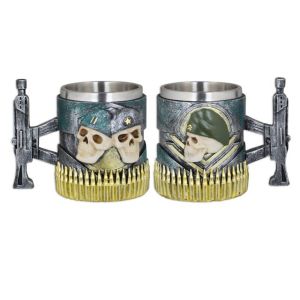 Taza Resina Tole10 Army Skull. T. 12 cm 39902.