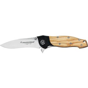 Navaja Italiana FOX ELISHEWITZ INVADER 460 con hoja de acero 440C de 9,5 cm y empuñadura de olivo de 11 cm