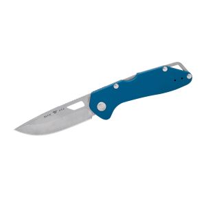 Navaja Buck MUSTANG DARK BLUE ANODIZED 724BLS con hoja de acero 420HC de 8,26 cm y empuñadura de aluminio de 11,24 cm
