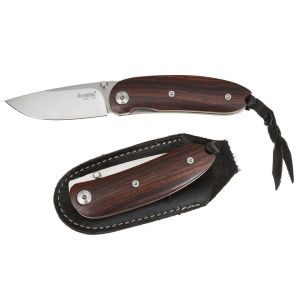 Navaja italiana LIONSTEEL 8210 ST mini con hoja de acero AISI D2 de 6 cm y empuñadura de madera de palosanto