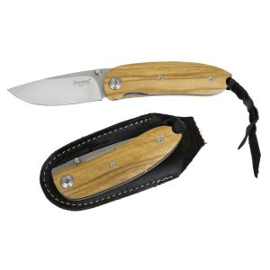 Navaja italiana LIONSTEEL 8210 UL mini con hoja de acero AISI D2 de 6 cm y empuñadura de madera de olivo