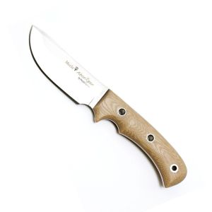 Muela Cuchillo ABORIGEN-12D hoja de acero MoVa de 12 cm y empuñadura de micarta canvas desert.