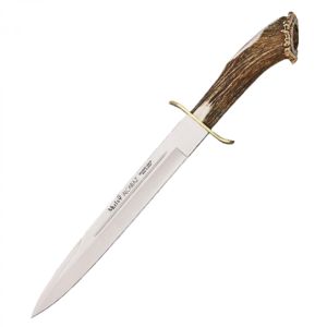 Muela Cuchillo ALCARAZ-19S hoja de acero MoVa de 19 cm y empuñadura de asta de ciervo.