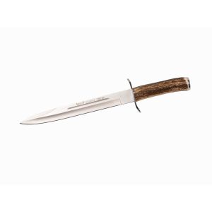 Muela Cuchillo ALCARAZ-26A hoja de acero MoVa de 26 cm y empuñadura de asta de ciervo.