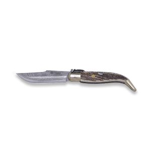 Navaja Expósito de colección replica 1900 con hoja de acero VG-10 de 9 cm y empuñadura de asta de ciervo con latón AVG/1902-CV