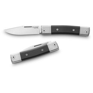 Navaja italiana LIONSTEEL BM1 EB bestman con hoja de acero M390 de 7,1 cm y empuñadura de madera de ébano