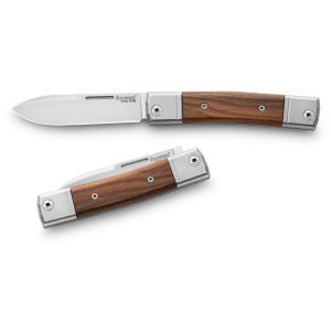 Navaja italiana LIONSTEEL BM2 ST bestman con hoja drop-point de acero M390 de 7,1 cm y empuñadura de madera de palosanto