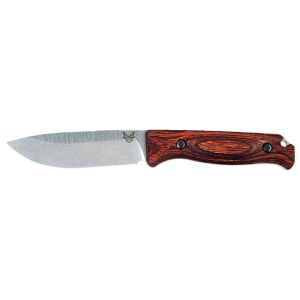 Cuchillo Skinner Benchmade Saddle Moutain Skinner 15002 con hoja de acero Acero CPM S30V de 10.7 cm y empuñadura de Madera estabilizada de 11.4 cm