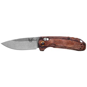 Navaja Benchmade North Fork  15032 con hoja de acero Acero CPM S30V de 7.5 cm y empuñadura de Madera estabilizada de 10.0 cm