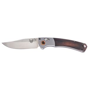 Navaja Benchmade Mini Crooked River 15085-2 con hoja de acero Acero CPM S30V de 8.6 cm y empuñadura de Madera estabilizada de 11.4 cm