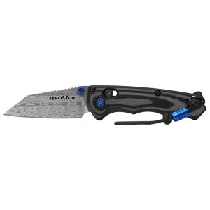 Navaja Benchmade Full Immunity - Edición Limitada Worksharp 290-241 con hoja de acero Damasco de 6.3 cm y de fibra de carbono de 8.8 cm