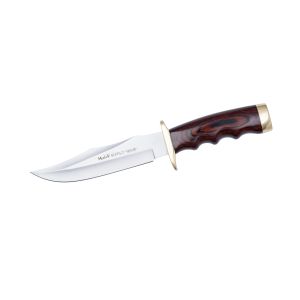 Muela cuchillo de caza Búfalo BUFALO-17R con hoja de acero inoxdable MoVa de 17 cm y empuñadura de madera prensada coral de 12 cm.