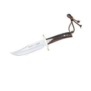 Muela Cuchillo de caza BW-CLASIC-16A con hoja de acero inoxidable MoVa de 16 cm y empuñadura de asta de ciervo.