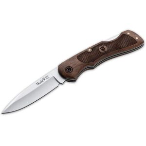 Muela Navaja BX-8NG hoja de acero MoVa de 8 cm y empuñadura de madera nogal tallada.
